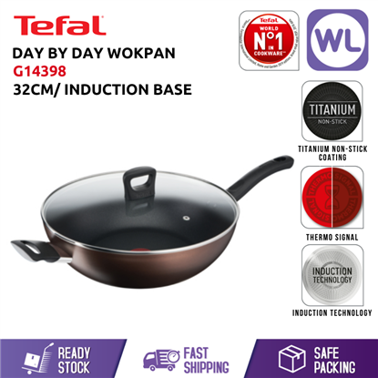 Picture of TEFAL COOKWARE DAY BY DAY WOKPAN WITH LID G14398 (32CM/ INDUCTION BASE)