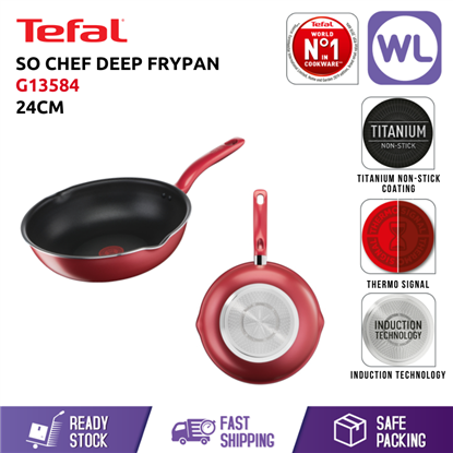 TEFAL COOKWARE SO CHEF DEEP FRYPAN G13584 (24CM/ INDUCTION BASE)的图片