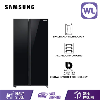 SAMSUNG SIDE BY SIDE WITH SPACEMAX FRIDGE RS62R50312C (680L/ BLACK)的图片