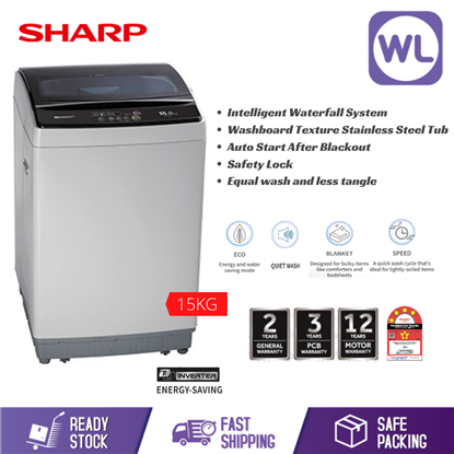 Picture of SHARP 15kg FULL AUTO TOP LOAD WASHER ESX156