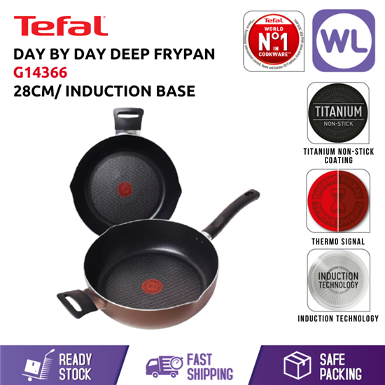 Picture of TEFAL COOKWARE DAY BY DAY DEEP FRYPAN G14366 (28CM/ INDUCTION BASE)