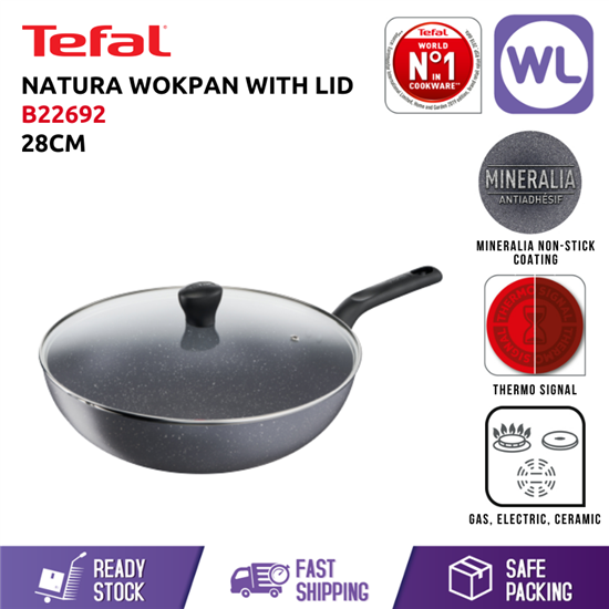 Picture of TEFAL COOKWARE NATURA WOKPAN WITH LID (28CM)