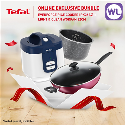 Picture of Exclusive Bundle | TEFAL EVERFORCE RICE COOKER RK3634 + LIGHT & CLEAN WOKPAN B22494