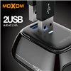 Picture of MOXOM DUAL USB CHARGING PORT 2.4A OUTPUT UK 3 PIN HOME CHARGER WITH MICRO CHARGING CABLE - BLACK KH-71