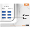Picture of Moxom Wall Extension Plug Cord with 4 Socket Outlets and 6 USB and 2 PD Charge 3.4A (2m) MX-ST06