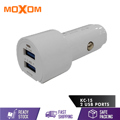 Picture of MOXOM AUTO ID 2.4A DUAL USB OUT-PUT PORT FAST CHARGING CAR CHARGER KC-15