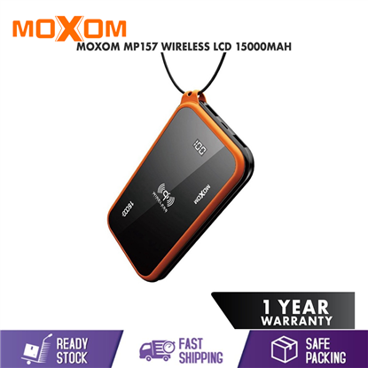 Picture of MOXOM WIRELESS POWERBANK DUAL USB OUTPUT WITH LCD NUMBER DISPLAY (15000MAH) MP157