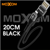 Picture of MOXOM LIGHTNING/MICRO/TYPE-C 2.4A FAST CHARGING AND DATA TRANSMISSION DOUBLE SIDE USB SHORT CABLE (20CM) MX-CB07