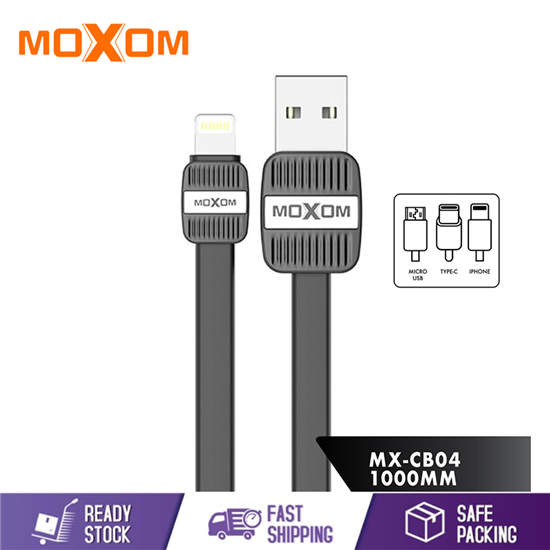 Picture of MOXOM LIGHTNING/MICRO/TYPE-C 2.4A STRONG OUTPUT SUPER FAST CHARGING AND DATA TRANSMISSION METAL CABLE (1M) MX-CB04