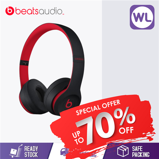 Picture of BEATS SOLO3 WIRELESS HEADPHONES MRQC2PA/A (Defiant Black-red)