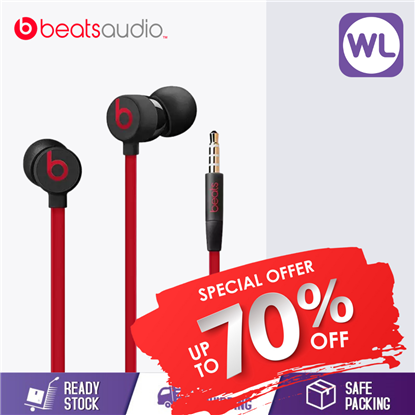 Picture of BEATS URBEATS IN EAR HEADPHONE with 3.5mm plug MUFQ2ZP/A (Defiant Black-red)