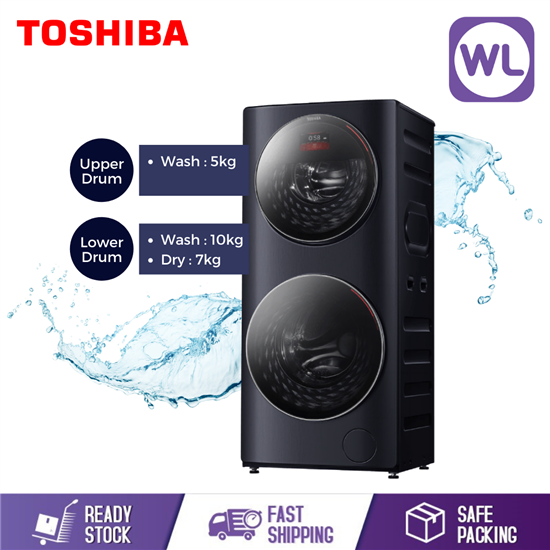 Picture of TOSHIBA 5 & 7/10KG DUAL-DRUM WASHER DRYER TWD-BL160D4M(MG)