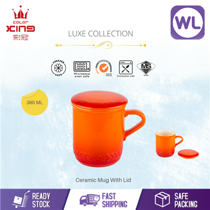Picture of COLOR KING LUXE MUG WITH LID 380ML (ORANGE)
