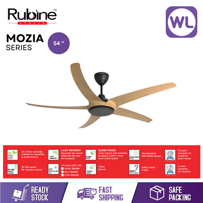 Picture of 56'' | RUBINE CEILING FAN RCF-MOZIA56-5B-BT (Black Timber_DC Motor)