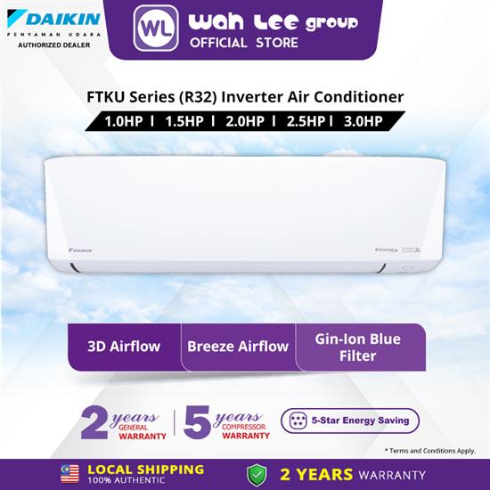 Picture of Daikin 2.0HP Air Condtioner FTKU Series Deluxe Inverter R32 FTKU50BV1MF Aircond