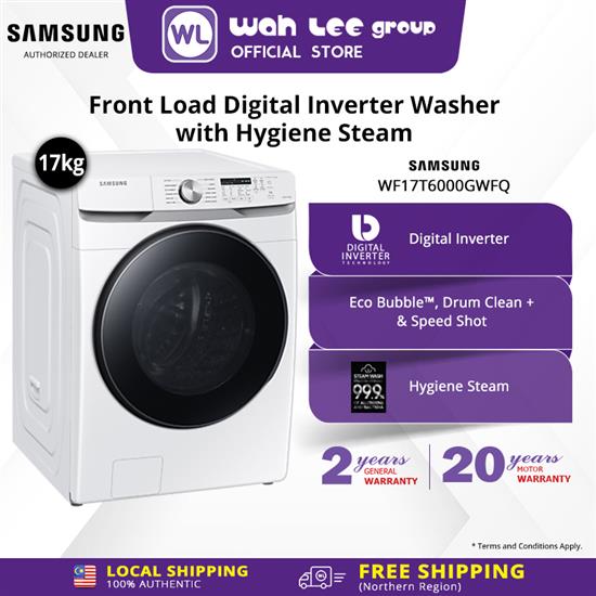 Picture of SAMSUNG FRONT LOAD WASHER WF17T6000GW/FQ 17KG