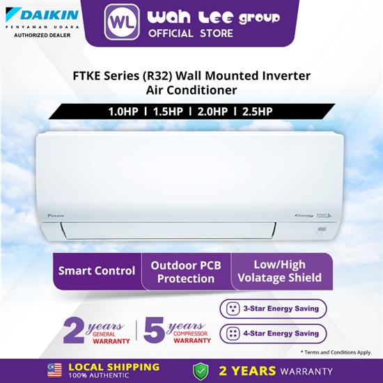 DAIKIN Inverter Air Conditioner - FTKE R32 - 1.0HP - FTKE25AV1MF3WMYLF -3WMY-LF  的图片