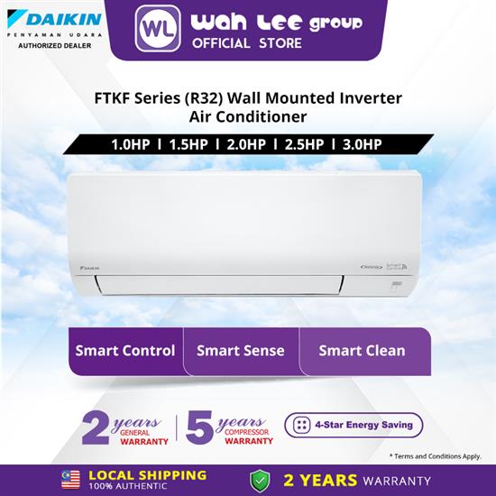 Picture of DAIKIN Standard Inverter Air Conditioner FTKF R32 (1.0HP) FTKF25C / RKF25C-3WMY-LF  