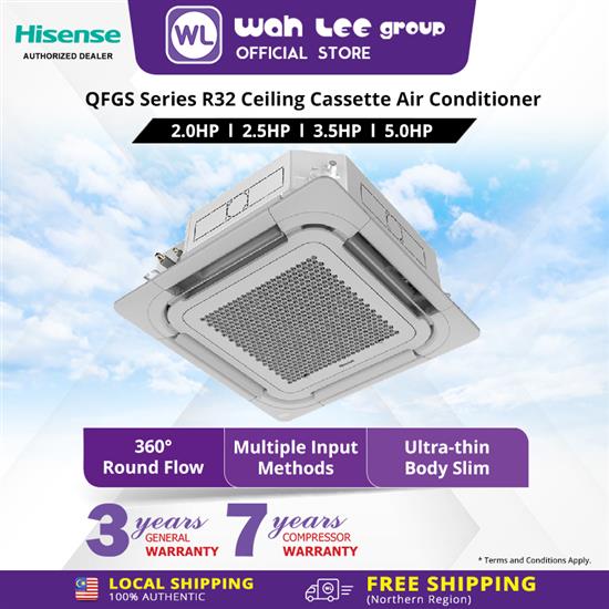 Picture of Hisense Ceiling Cassette Air Conditioner 2.5HP / R32) - AUC25QFGS  