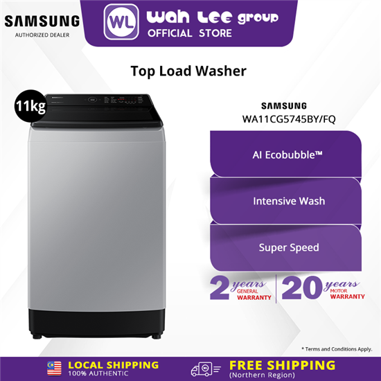 Picture of SAMSUNG TOP LOAD WASHER WITH ECOBUBBLE™ WA11CG5745BYFQ 11KG