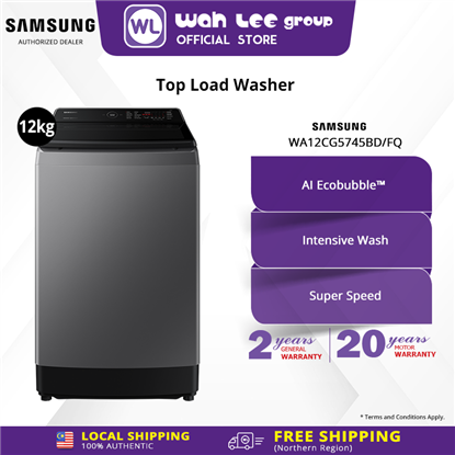 Picture of SAMSUNG TOP LOAD WASHER WITH ECOBUBBLE™ WA12CG5745BDFQ 12KG