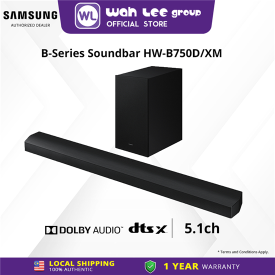 Picture of Samsung B-Series Soundbar HW-B750D 5.1ch with Sub Woofer (2024) | Dolby 5.1ch | HW-B750D/XM  