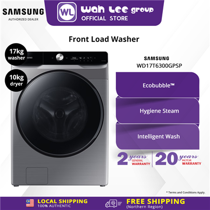 Picture of SAMSUNG FRONT LOAD WASHER & DRYER WITH AI ECOBUBBLE™ WD17T6300GP/SP 17KG/10KG