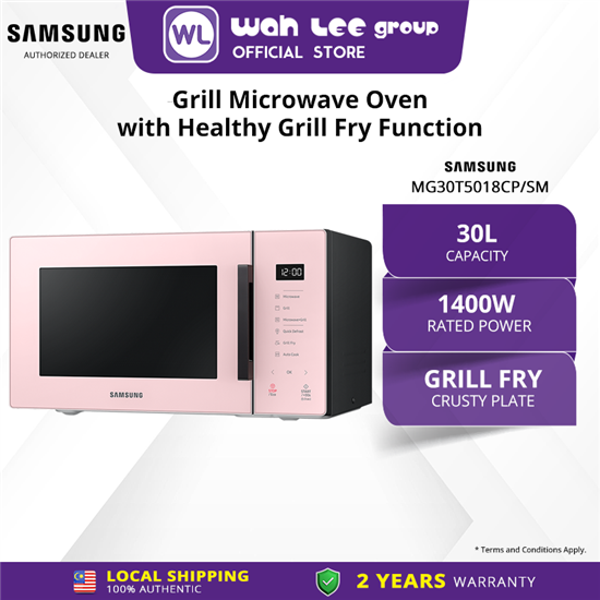 Picture of Samsung Grill Microwave Oven 30L / Grill Fry Function / Defrost / Auto Cook / ECO Mode | MG30T5018CP/SM  