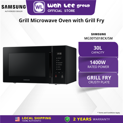 Picture of Samsung Grill Microwave Oven 30L / Grill Fry / Defrost / ECO Mode | MG30T5018CK/SM  