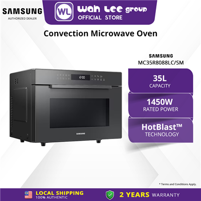 Picture of Samsung Convection Microwave Oven Hot Blast Air Fry Steam Auto Cook (35L) MC35R8088LC/SM  