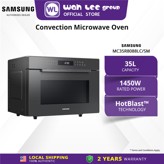 Picture of Samsung Convection Microwave Oven Hot Blast Air Fry Steam Auto Cook (35L) MC35R8088LC/SM  