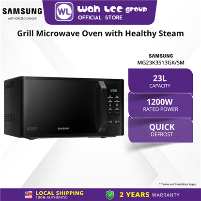 Picture of Samsung Grill Microwave Oven Healthy Steam Grill Keep Warm Defrost (23L) MG23K3513GK/SM  