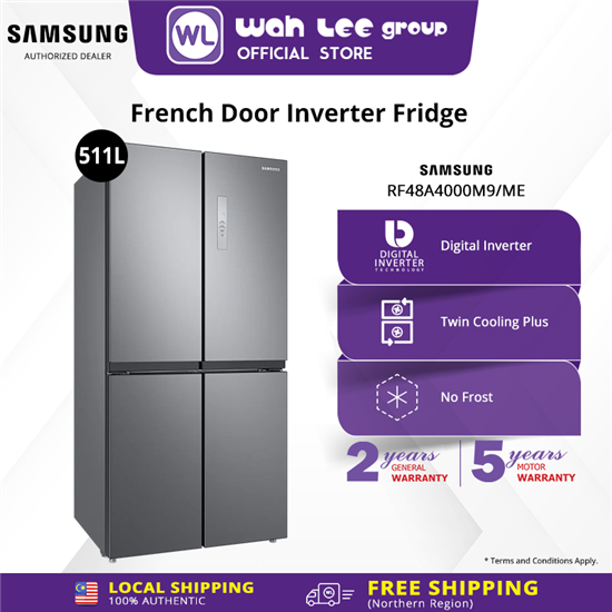 Picture of SAMSUNG FRENCH DOOR FRIDGE RF48A4000M9/ME (511L) SILVER MATT