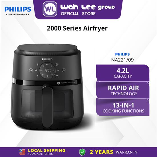 Picture of PHILIPS AIR FRYER NA221/09 4.2L DIGITAL BLACK