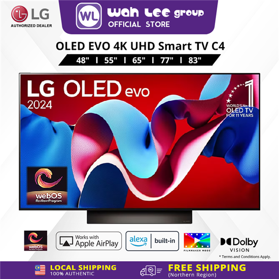 Picture of LG OLED evo AI TV C4PSA 48' 55' 65' 77' 83'  inch 144Hz Gaming Mode* Dolby Vision & HDR10 4K UHD (2024)