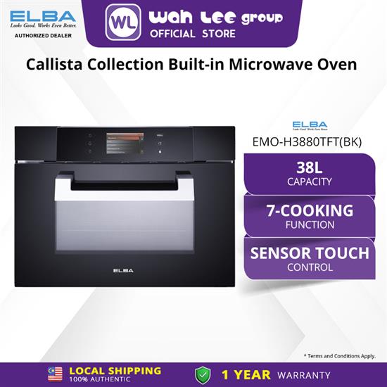 Picture of ELBA Callista Collection Built-in Microwave Oven EMO-H3880TFT(BK) - 8-Function Oven - Black (38L)  