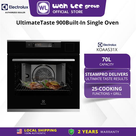 Picture of Electrolux UltimateTaste 900 Built-in Oven with SteamPro (70L) KOAAS31X  