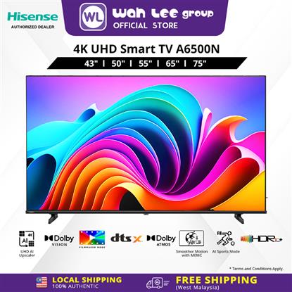 Picture of Hisense 4K UHD A6500N Series 43", 50", 55", 65", 75" Tv