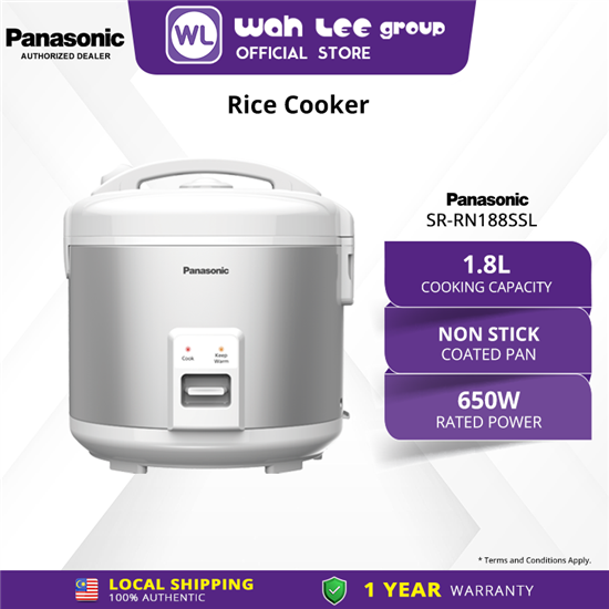 Picture of PANASONIC SR-RN188 Rice Cooker 1.8L Non Stick SR-RN188SSL Keep Warm Detachable Steam Vent Inner Lid Periuk Nasi 