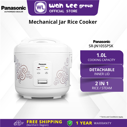 Picture of PANASONIC SR-JN105 Rice Cooker 1L Rice Porridge SR-JN105SPSK Detachable Inner Lid Steam Black Flon Pan Periuk Nasi