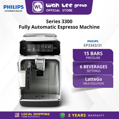 Picture of [NEW] PHILIPS 3300 Series Fully Automatic Espresso Coffee Machines (EP3343/31 | EP3343) with LatteGo Milk System  