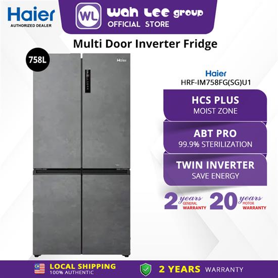 Picture of HAIER MULTIDOOR FRIDGE HRF-IM758FG(SG)U1 (758L) GLASS SLATE GRAY