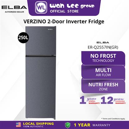 Picture of ELBA 2 DOOR FRIDGE ER-Q2557IN(GR) 250 LITRE INVERTER