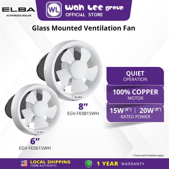 Picture of ELBA 8'' EXHAUST FAN EGV-FE0815WH FOR GLASS WINDOW