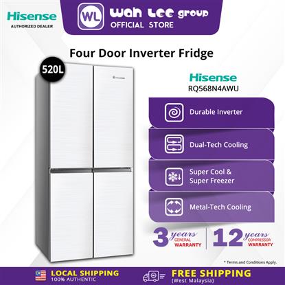 Picture of HISENSE 4 DOOR FRIDGE RQ568N4AWU (520L)