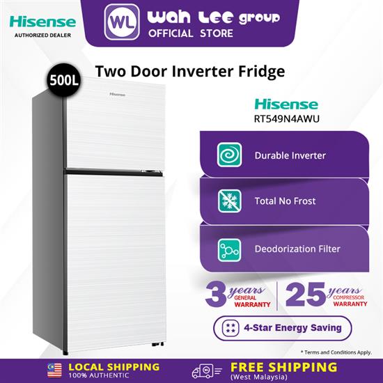 Picture of HISENSE FRIDGE RT549N4AWU 500L WHITE GLASS