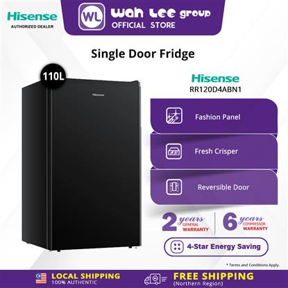 Picture of HISENSE SINGLE DOOR FRIDGE RR-120D4ABN1 110 LITRE