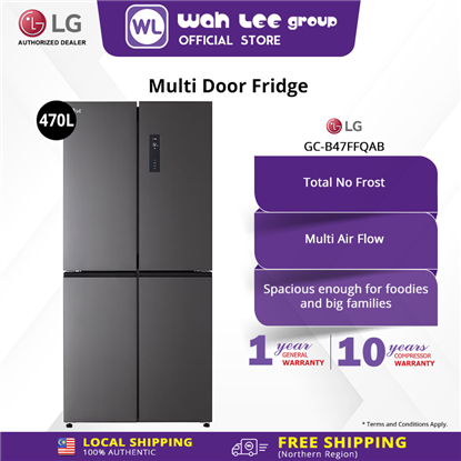 Picture of LG MULTIDOOR FRIDGE GC-B47FFQAB (470L) BLACK STEEL