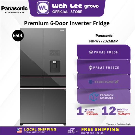 Picture of PANASONIC 6 DOORS FRIDGE NR-WY720ZMMM INVERTER (650L)