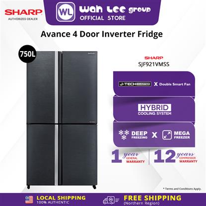 Picture of SHARP 4 DOORS FRIDGE SJF921VMSS (750L)